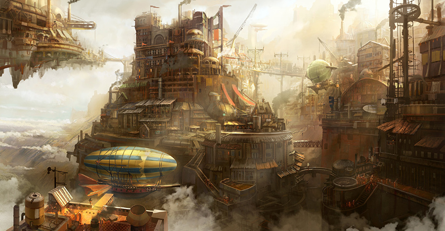 steampunk city